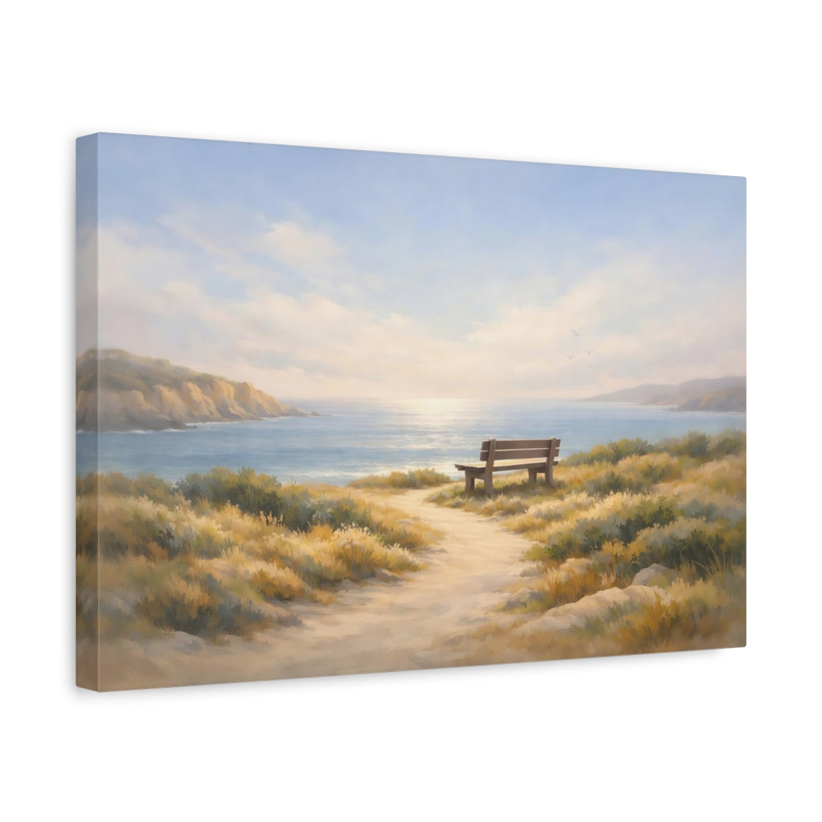 Contemporary Coastal Path Ocean View Nature - Canvas Wall Art Print