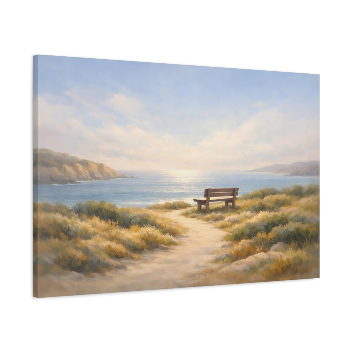 Contemporary Coastal Path Ocean View Nature - Canvas Wall Art Print