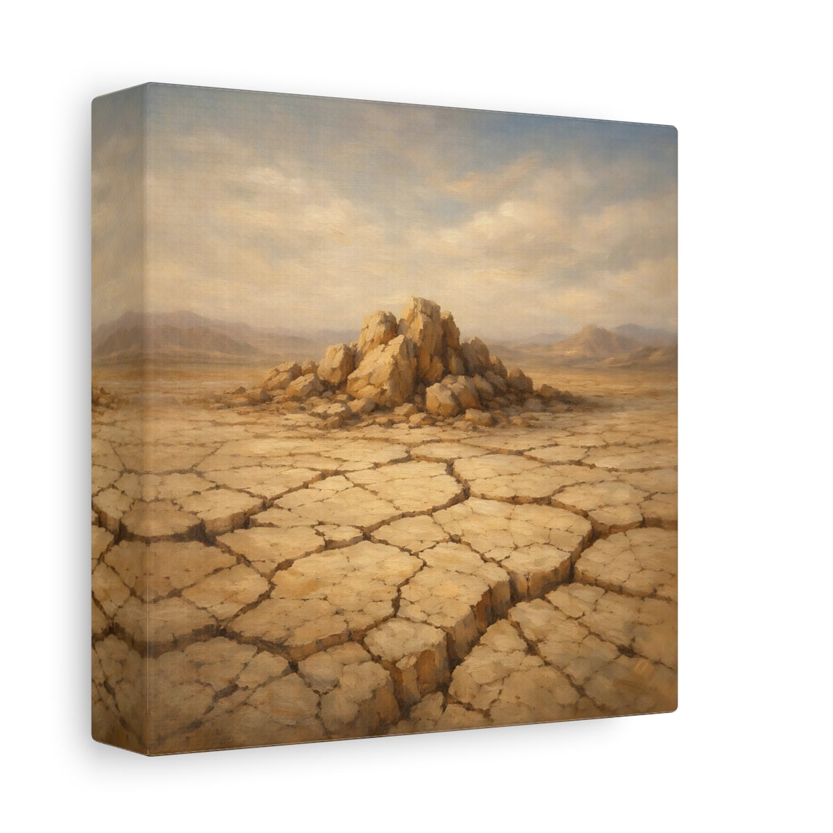 Side Mockup 1. Nature Desert Landscape Brown Landscape shown as stretched canvas wall art