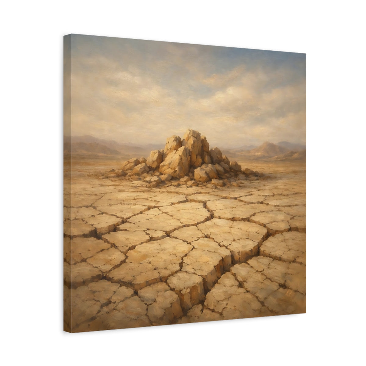 Side Mockup 5. Nature Desert Landscape Brown Landscape shown as stretched canvas wall art