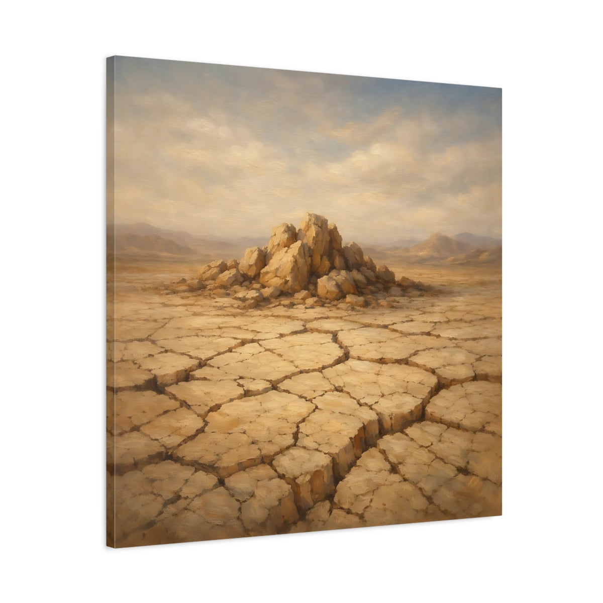 Side Mockup 3. Nature Desert Landscape Brown Landscape shown as stretched canvas wall art