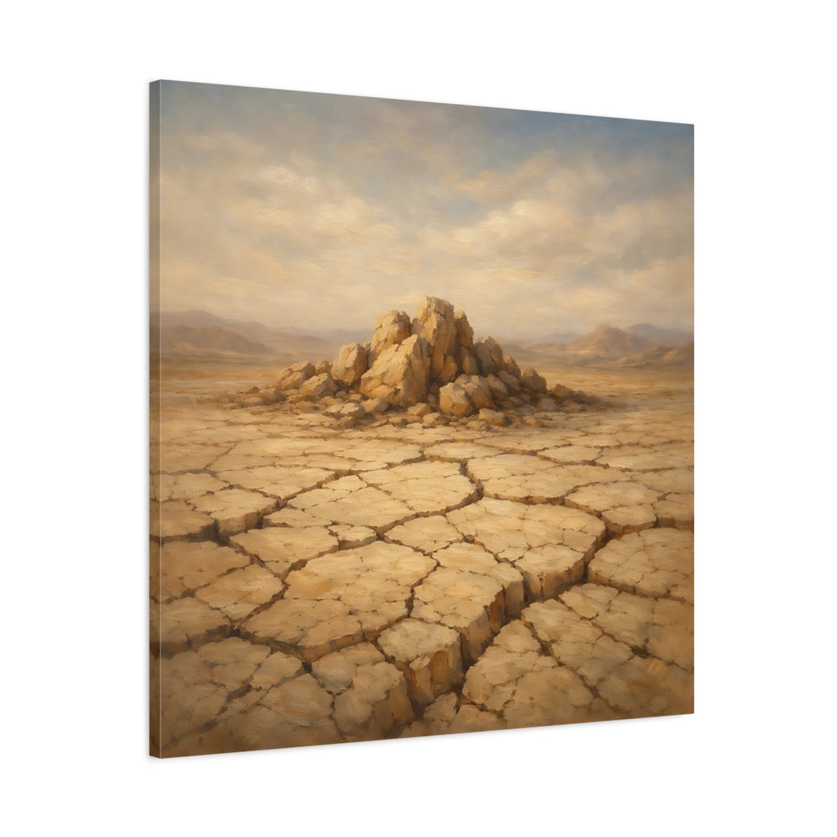 Side Mockup 2. Nature Desert Landscape Brown Landscape shown as stretched canvas wall art