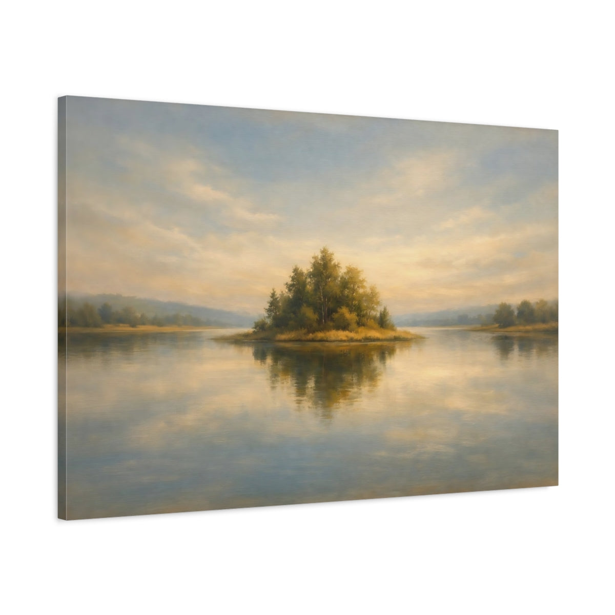Side Mockup 1. Nature Scene Soft Horizon Fade Minimal shown as stretched canvas wall art