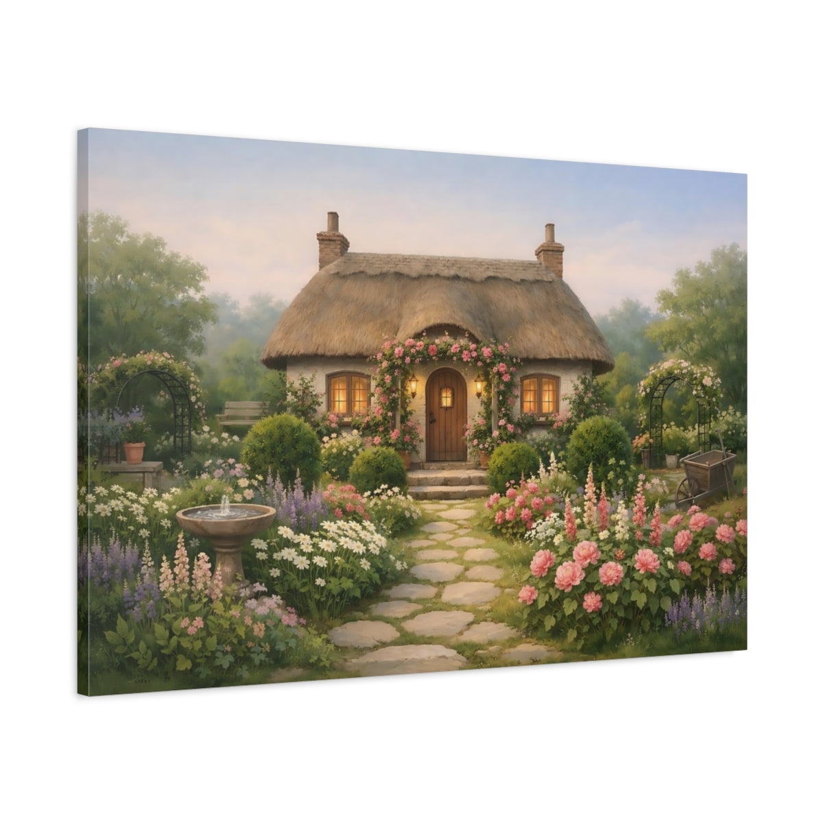 Nature Cottage Garden Idyllic - Canvas Wall Art Print