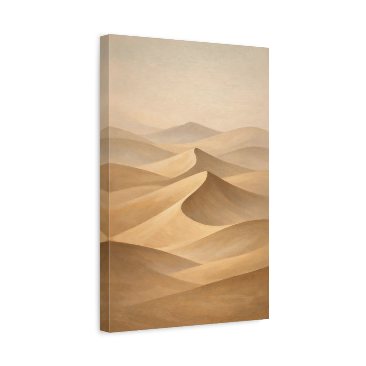 Side Mockup 4. Nature Sand Dunes Brown And Beige Dunes shown as stretched canvas wall art
