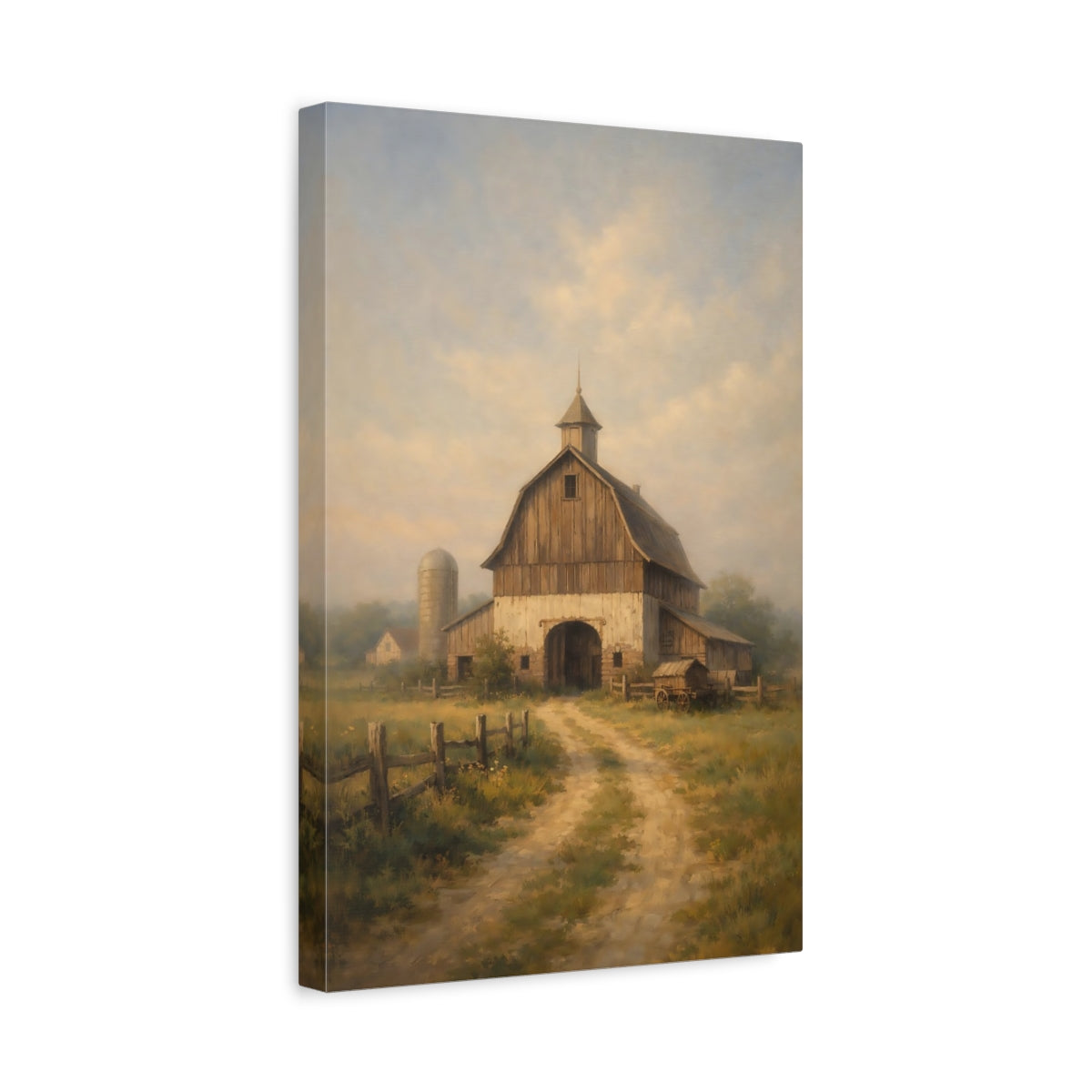Side Mockup 4. Nature Barn Rustic Barn shown as stretched canvas wall art