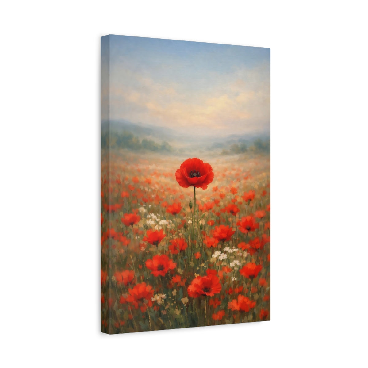 Floral Poppy Field Red - Canvas Wall Art Print