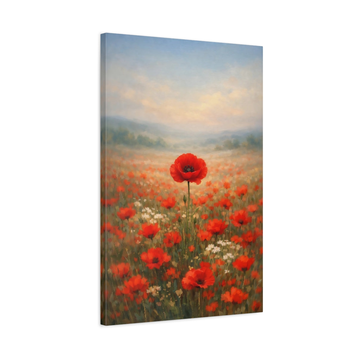 Floral Poppy Field Red - Canvas Wall Art Print