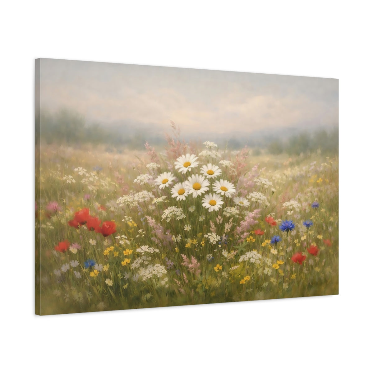 Wild Flowers Daisies Nature - Canvas Wall Art Print
