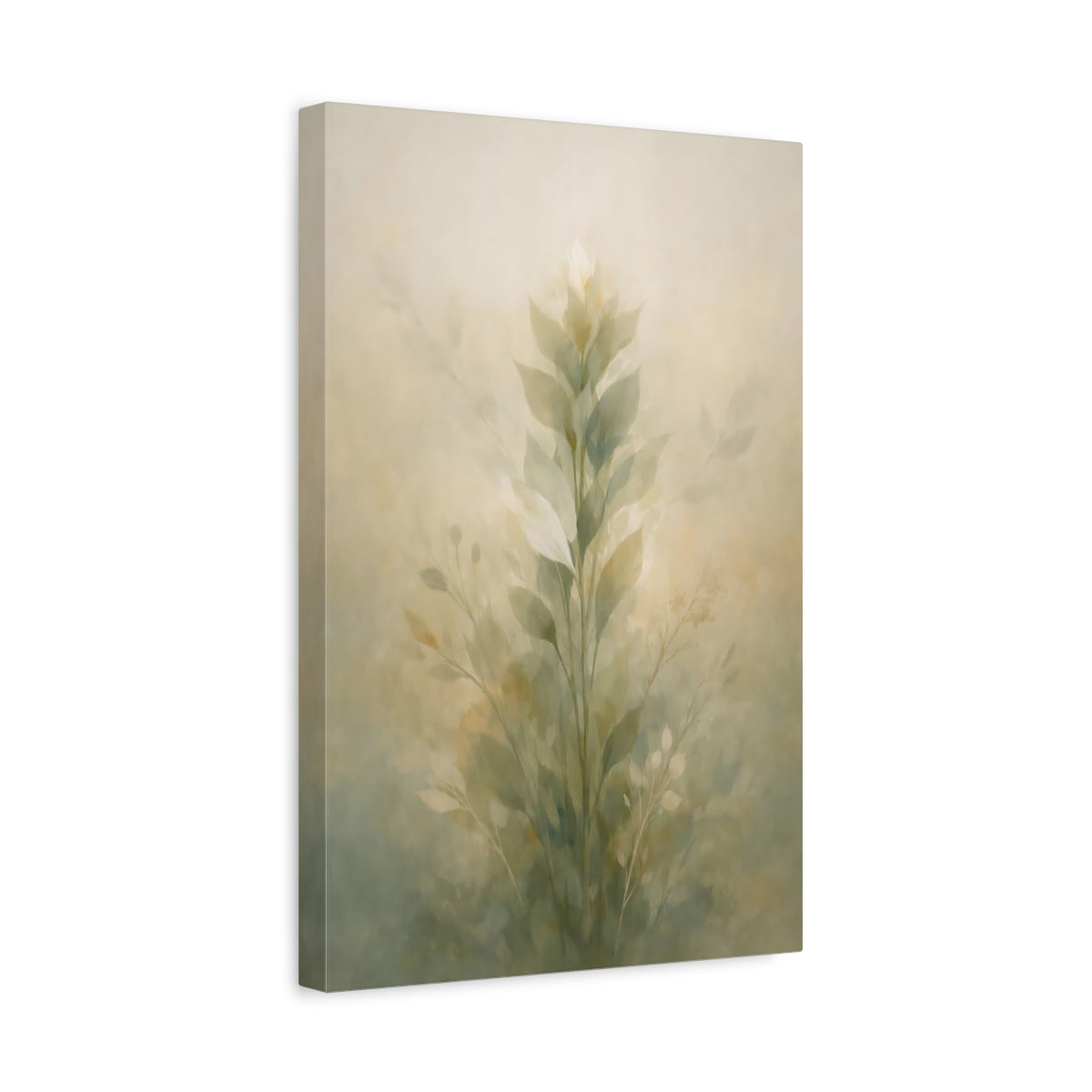 Nature Botanical Leaves Muted Green - Canvas Wall Art Print