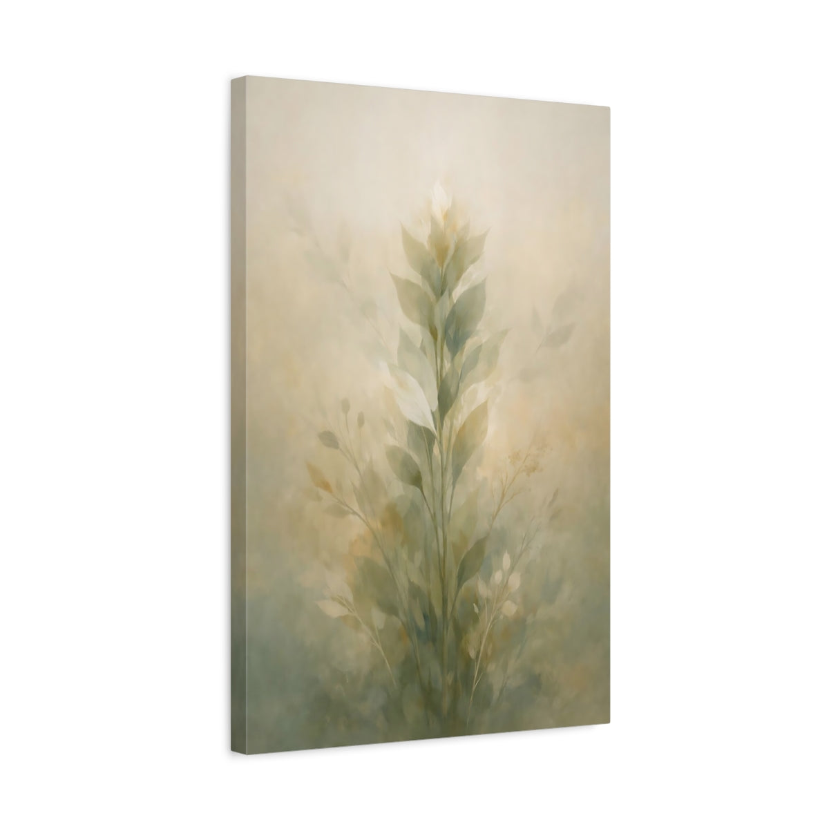 Nature Botanical Leaves Muted Green - Canvas Wall Art Print