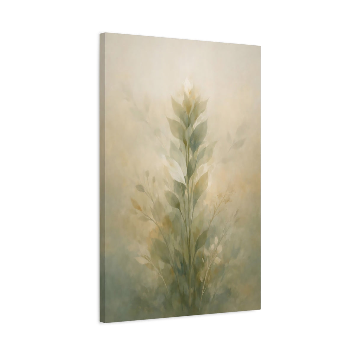 Nature Botanical Leaves Muted Green - Canvas Wall Art Print