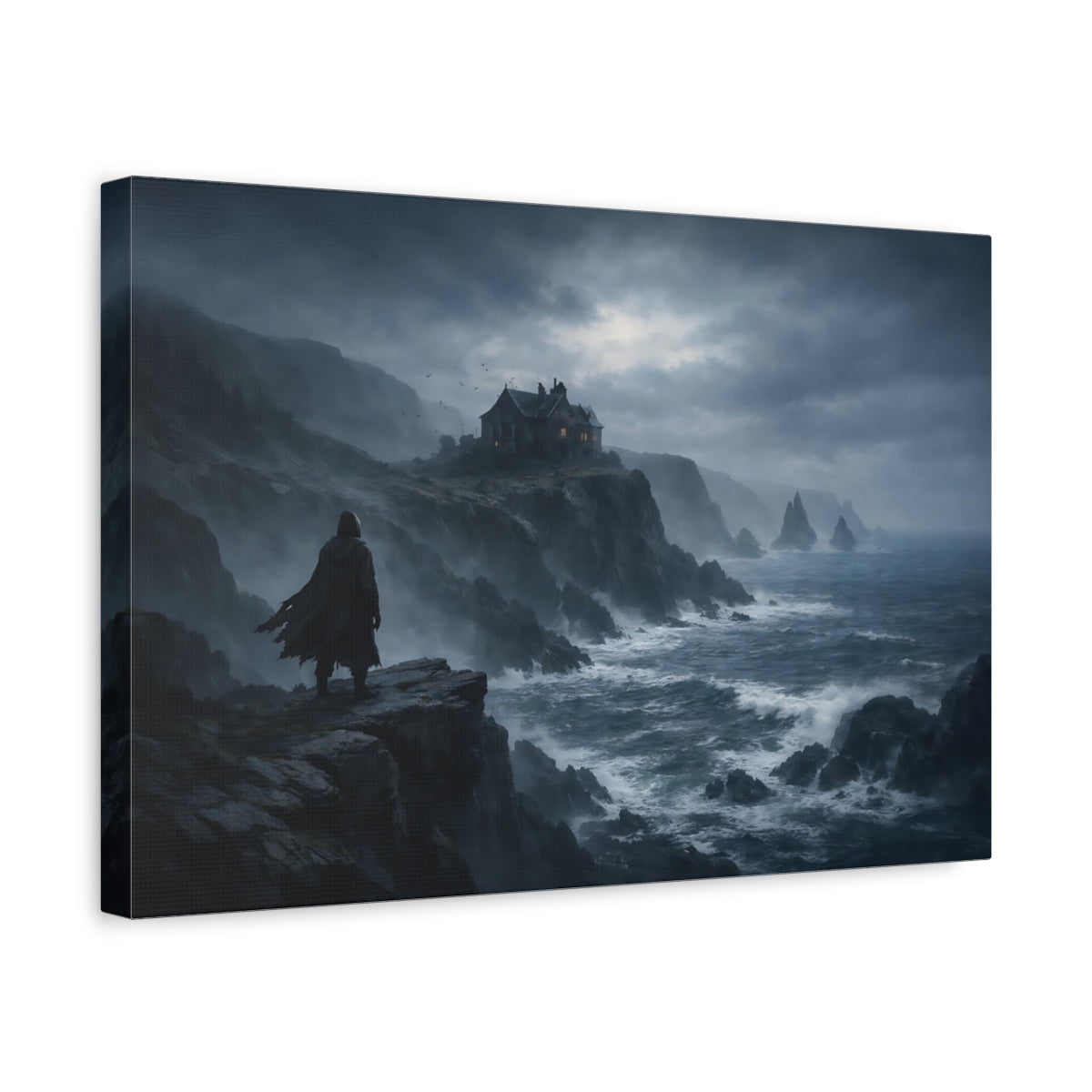 Horror Ocean Cliffs Haunted Coast - Canvas Wall Art Print