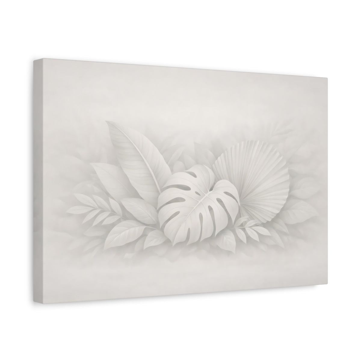 Leaves Neutral Tropical Nature - Canvas Wall Art Print