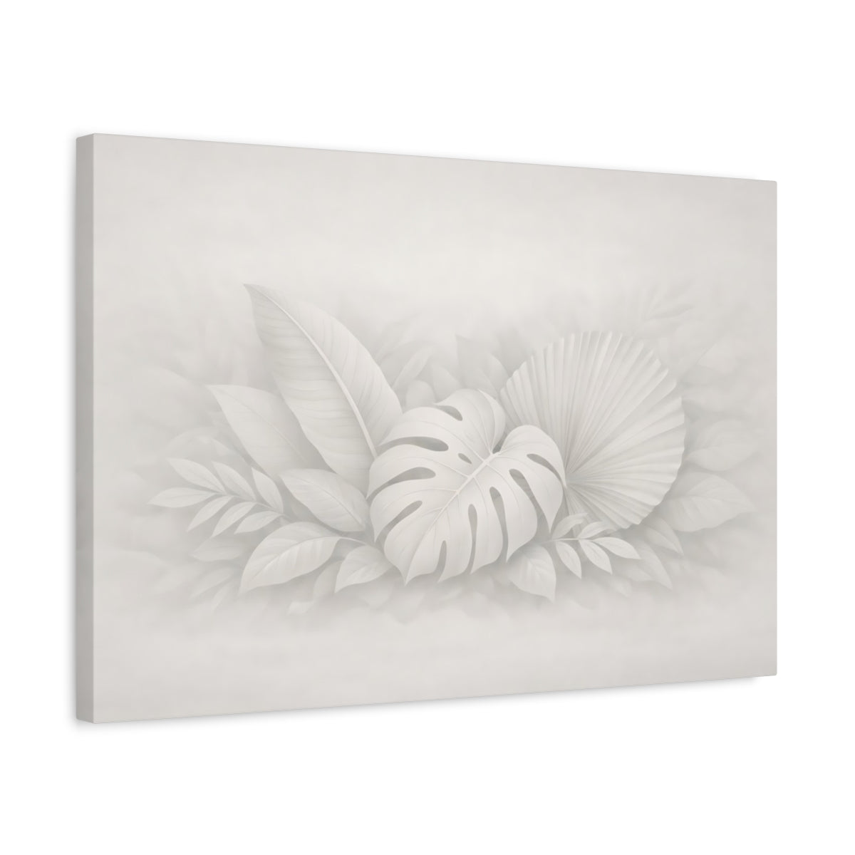 Leaves Neutral Tropical Nature - Canvas Wall Art Print
