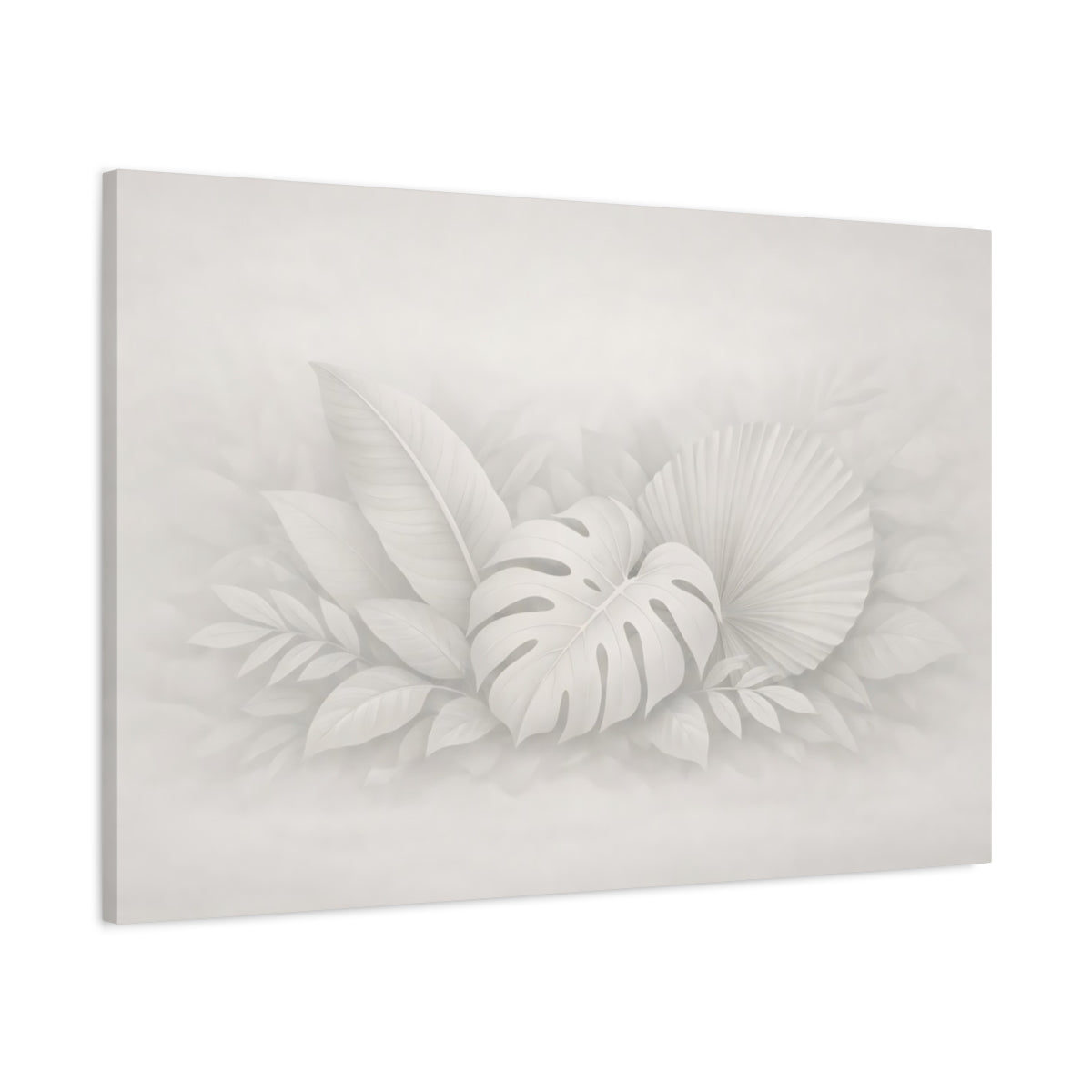 Leaves Neutral Tropical Nature - Canvas Wall Art Print