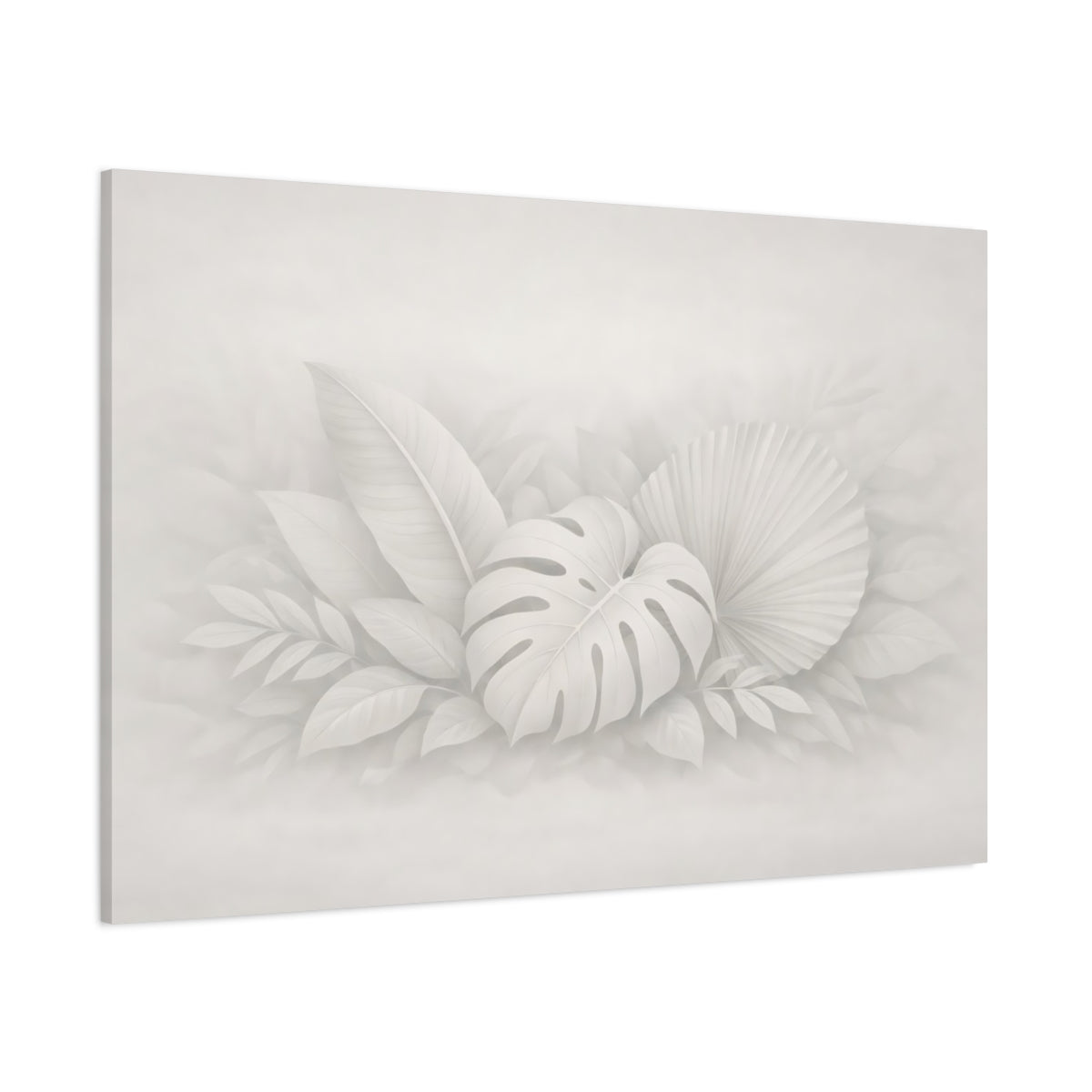 Leaves Neutral Tropical Nature - Canvas Wall Art Print