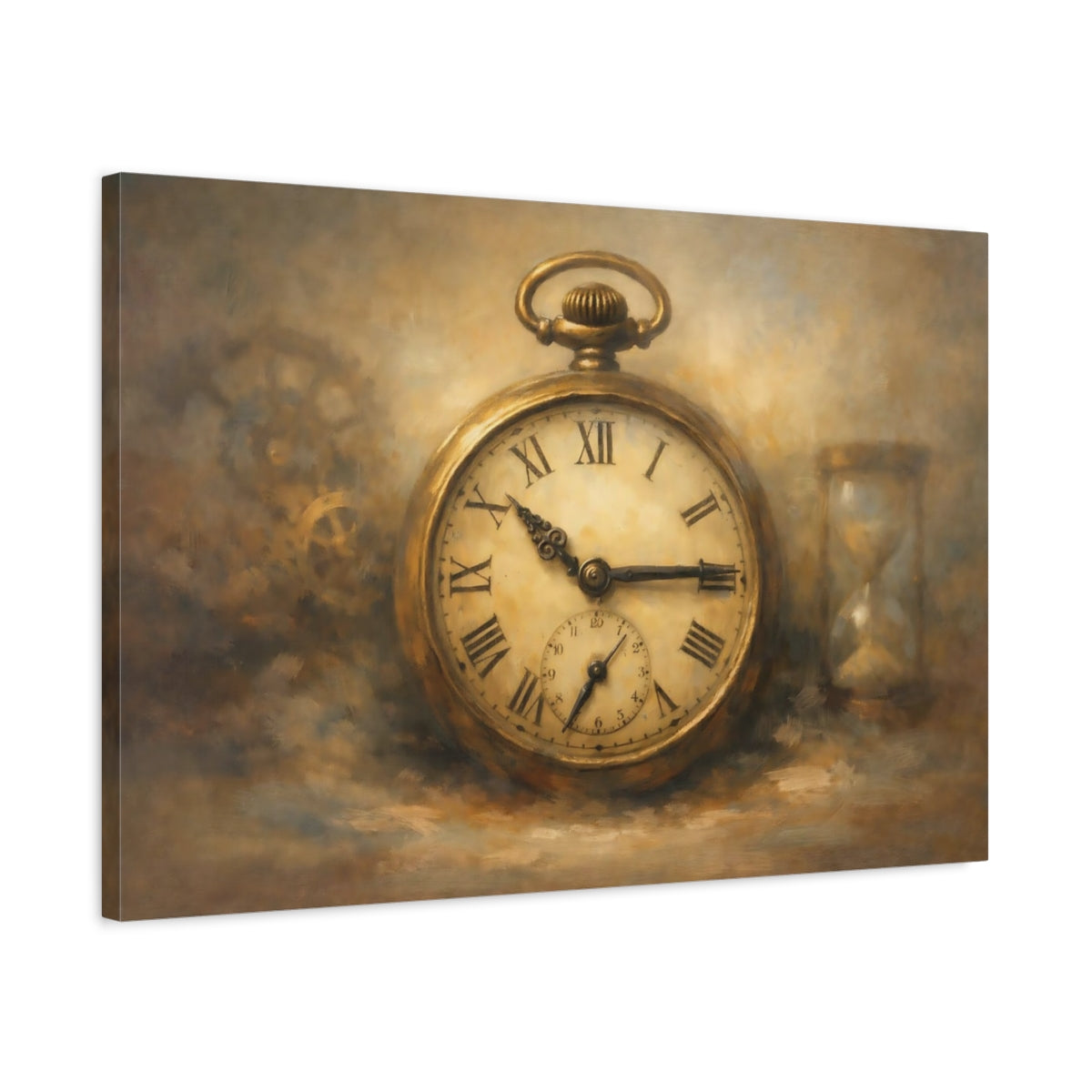 Vintage Pocket Watch Timepiece - Canvas Wall Art Print