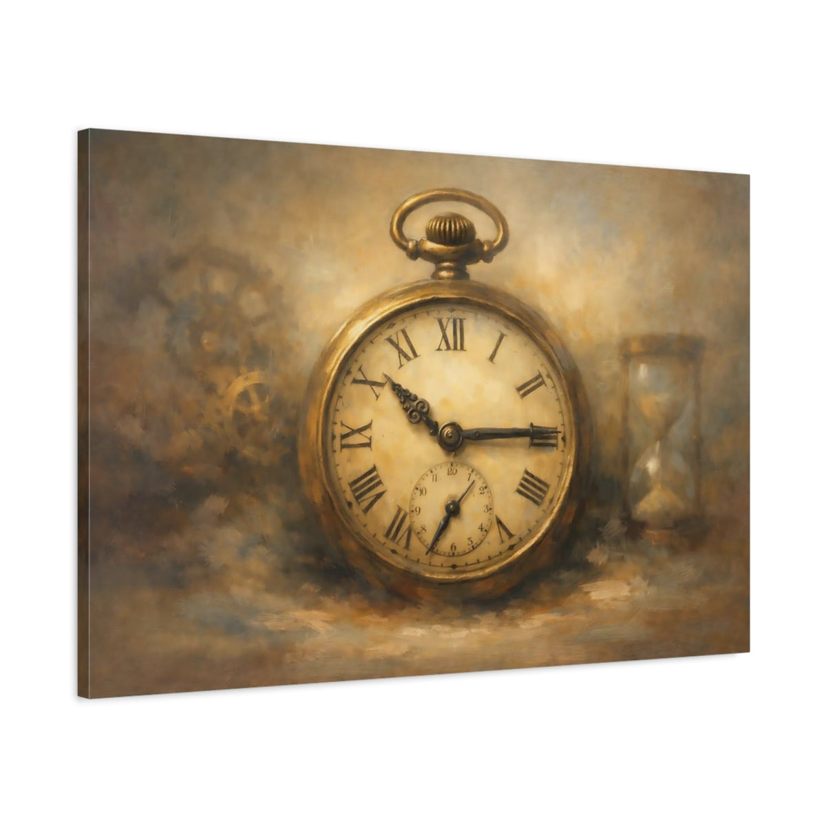 Vintage Pocket Watch Timepiece - Canvas Wall Art Print