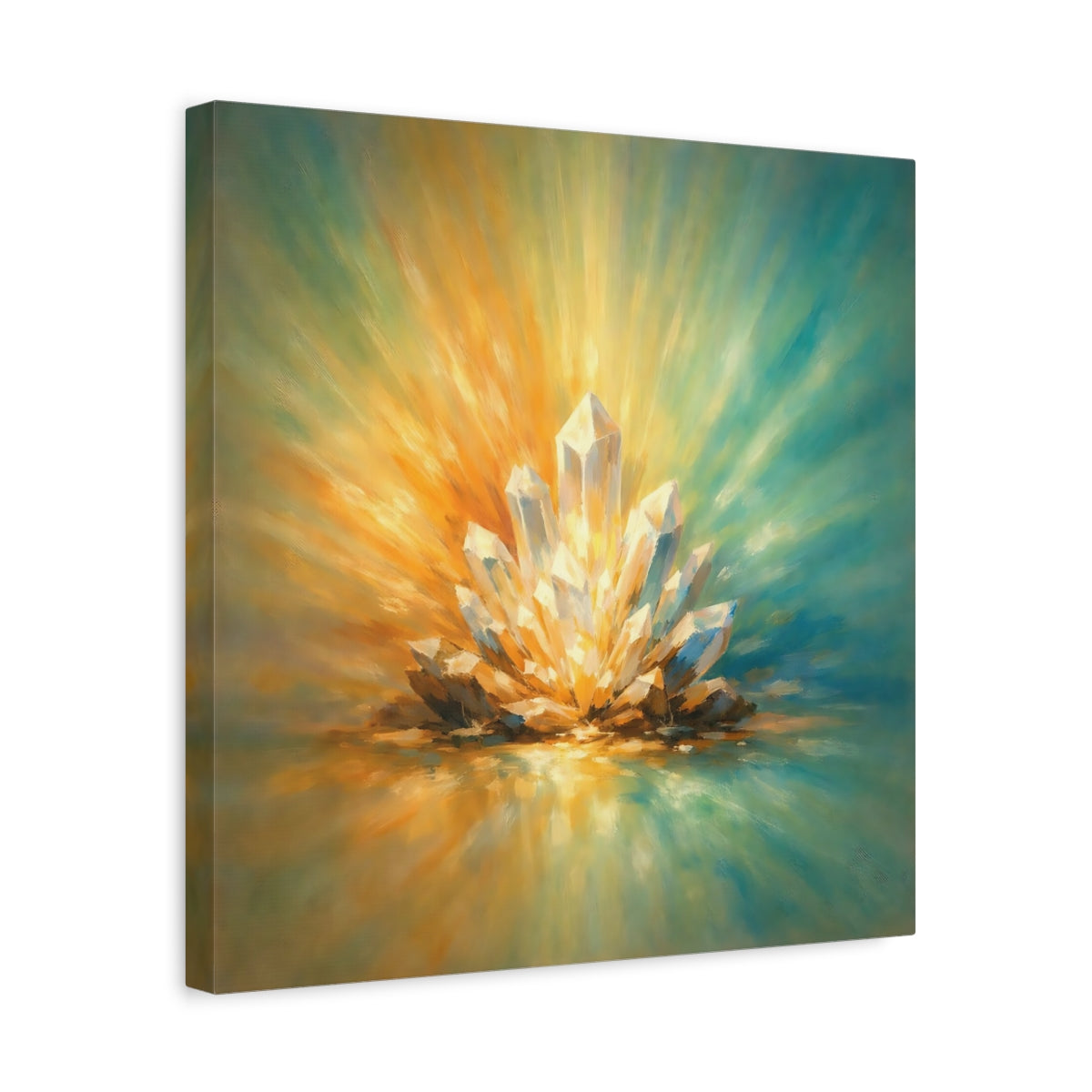 Side Mockup 6. Nature Crystal Cluster Radiant Crystal Cluster shown as stretched canvas wall art