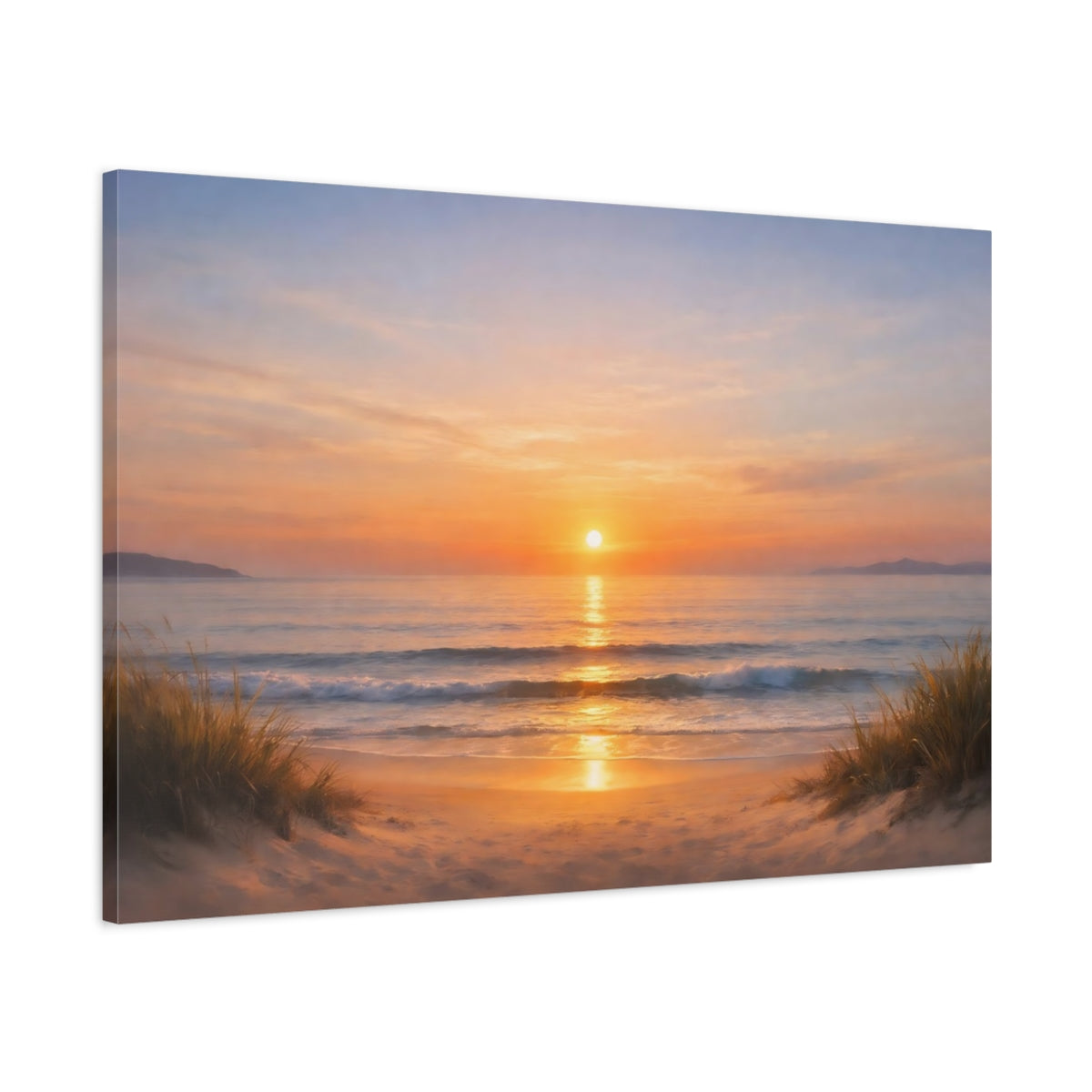 Nature Beach Sunset Ocean - Canvas Wall Art Print