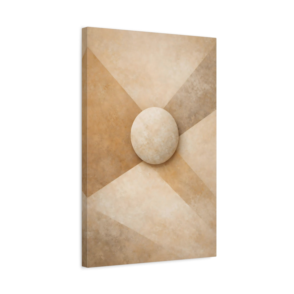 Abstract Sphere Brown And Beige - Canvas Wall Art Print