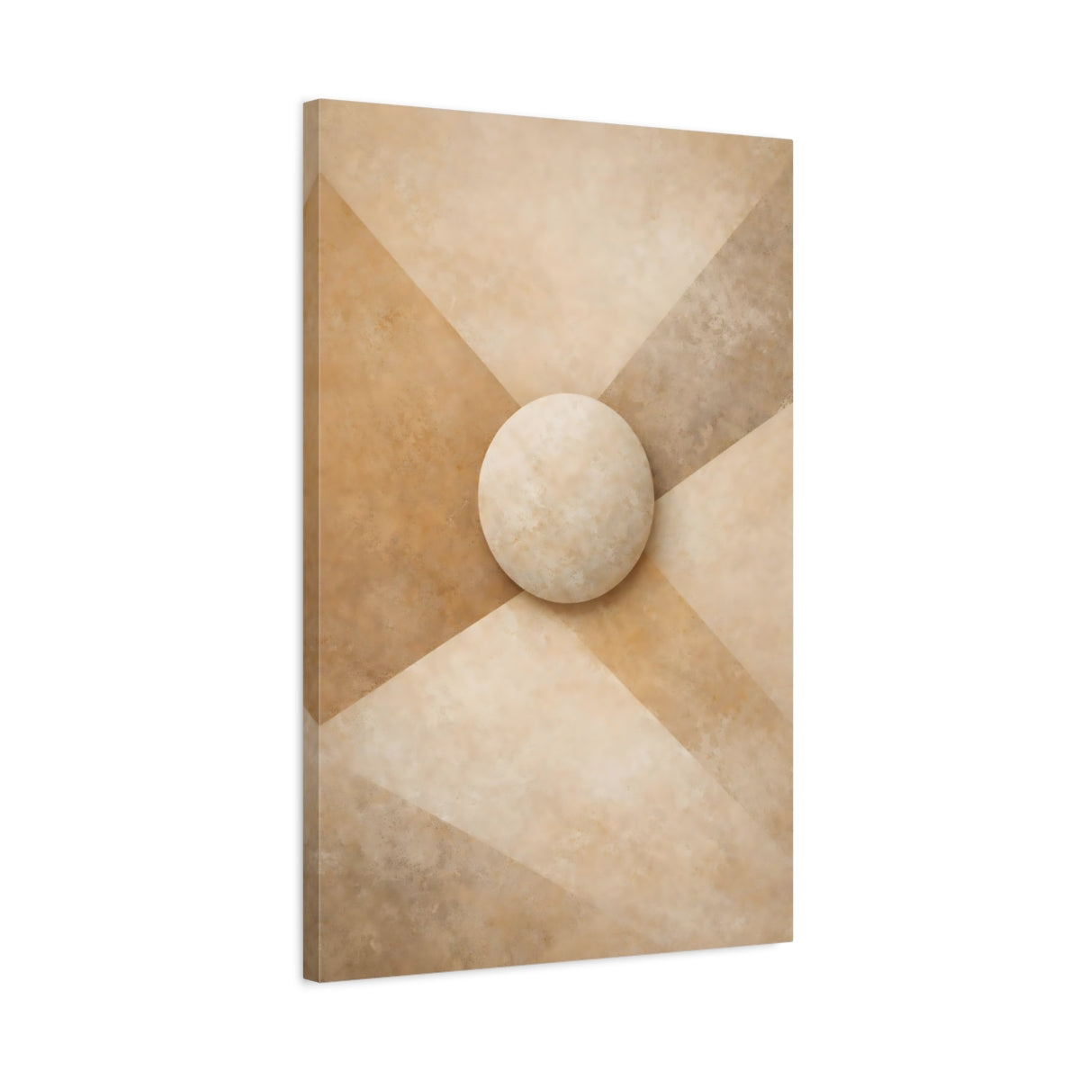 Abstract Sphere Brown And Beige - Canvas Wall Art Print