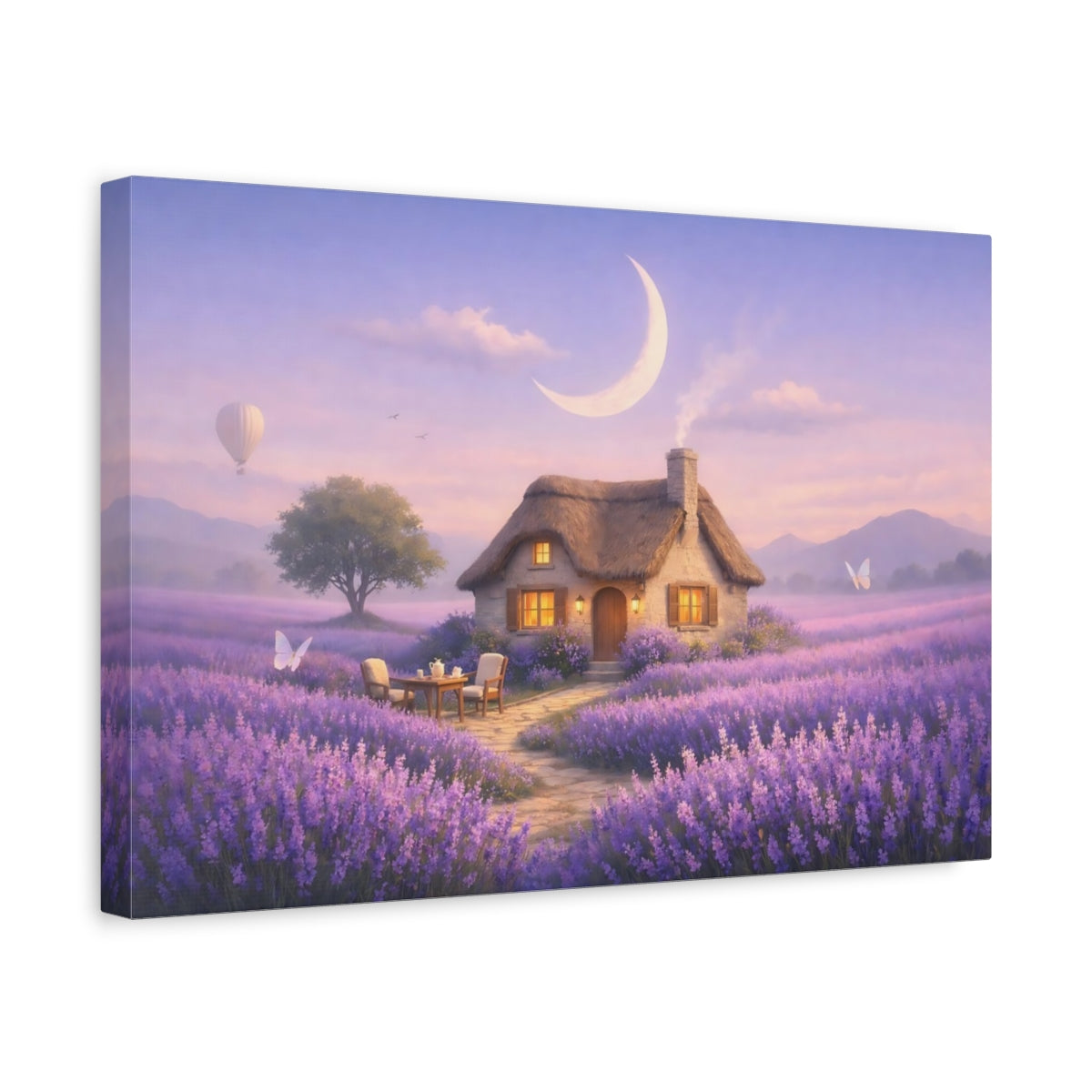 Nature Flower Lavender Cottage Fairytale - Canvas Wall Art Print