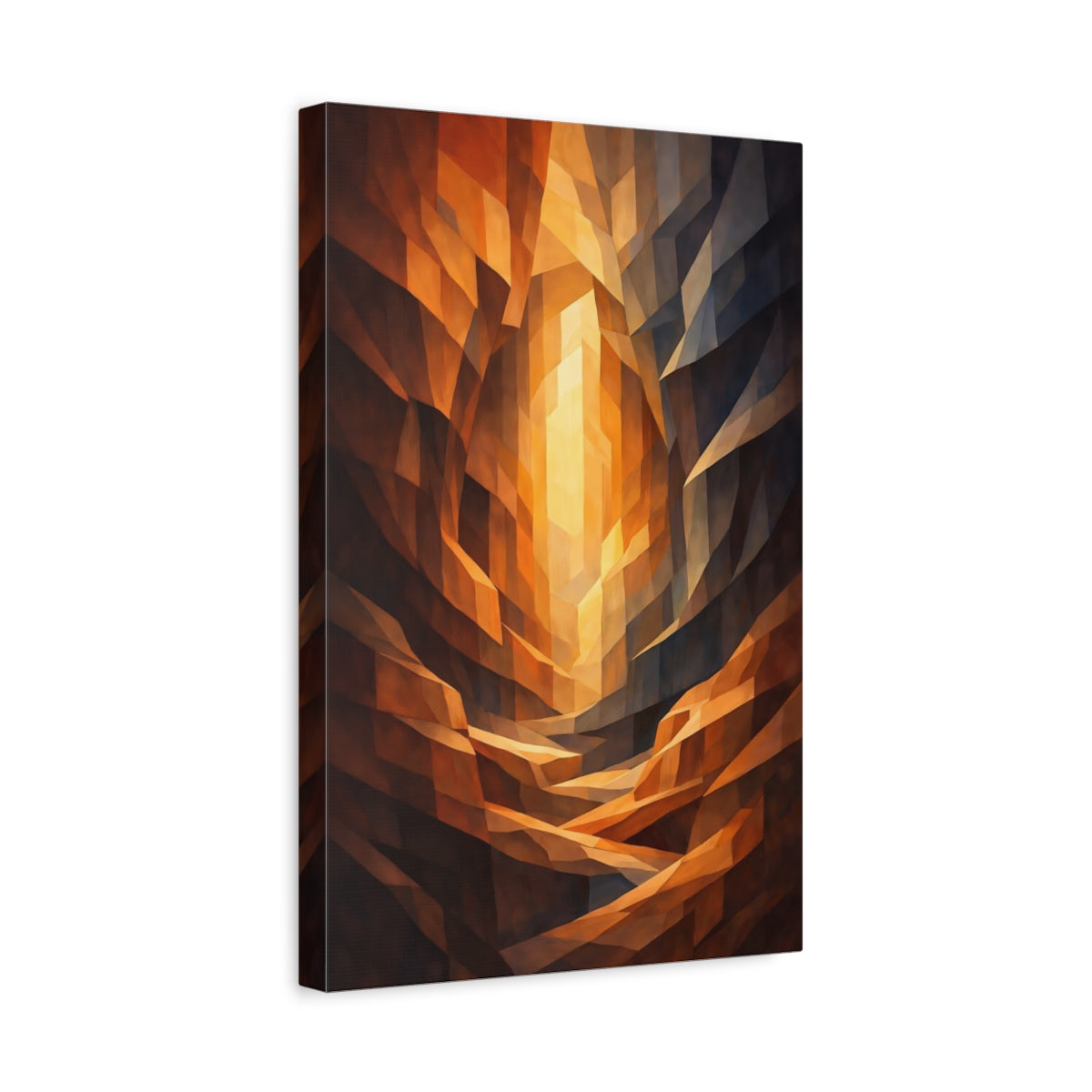 Abstract Canyon Orange Brown - Canvas Wall Art Print