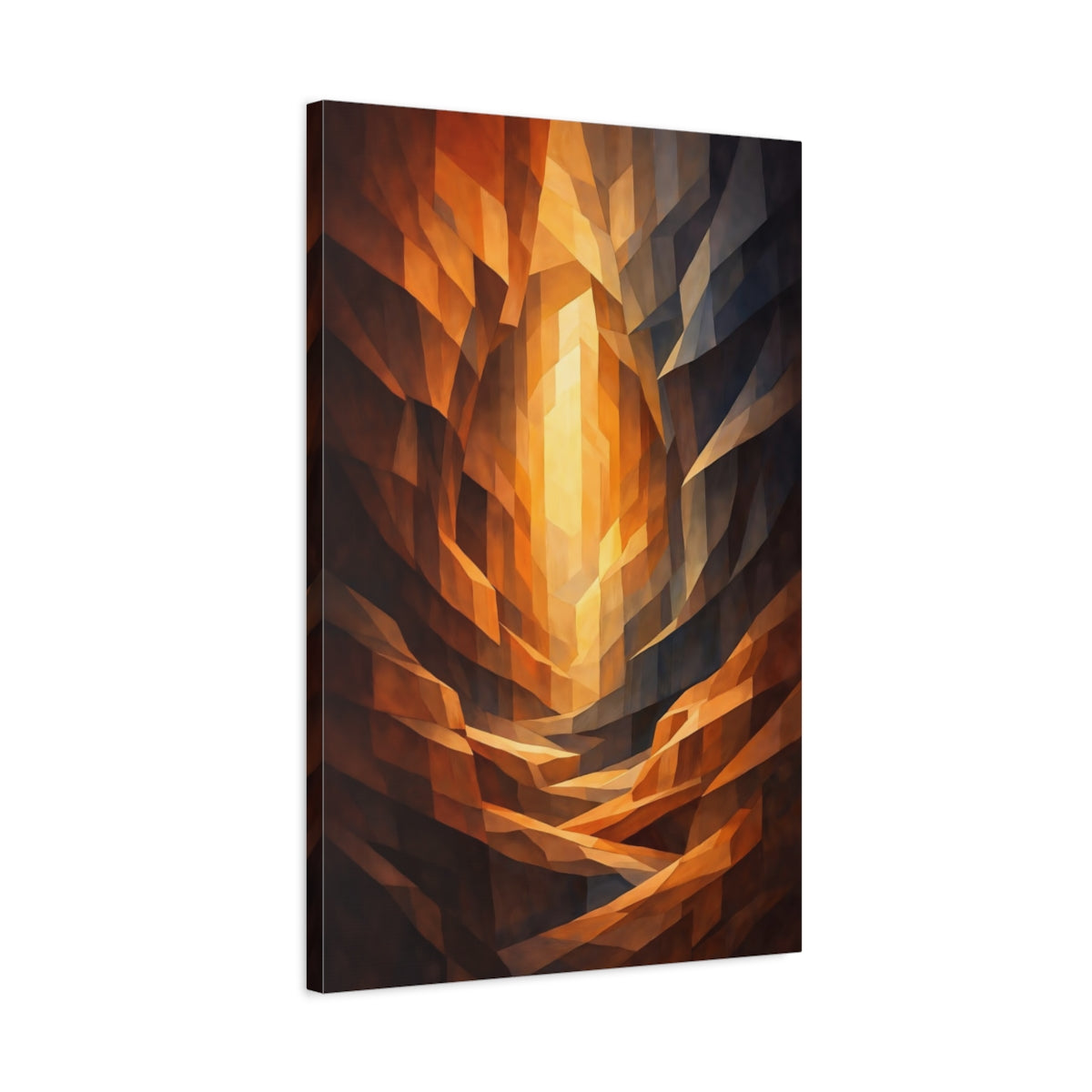 Abstract Canyon Orange Brown - Canvas Wall Art Print