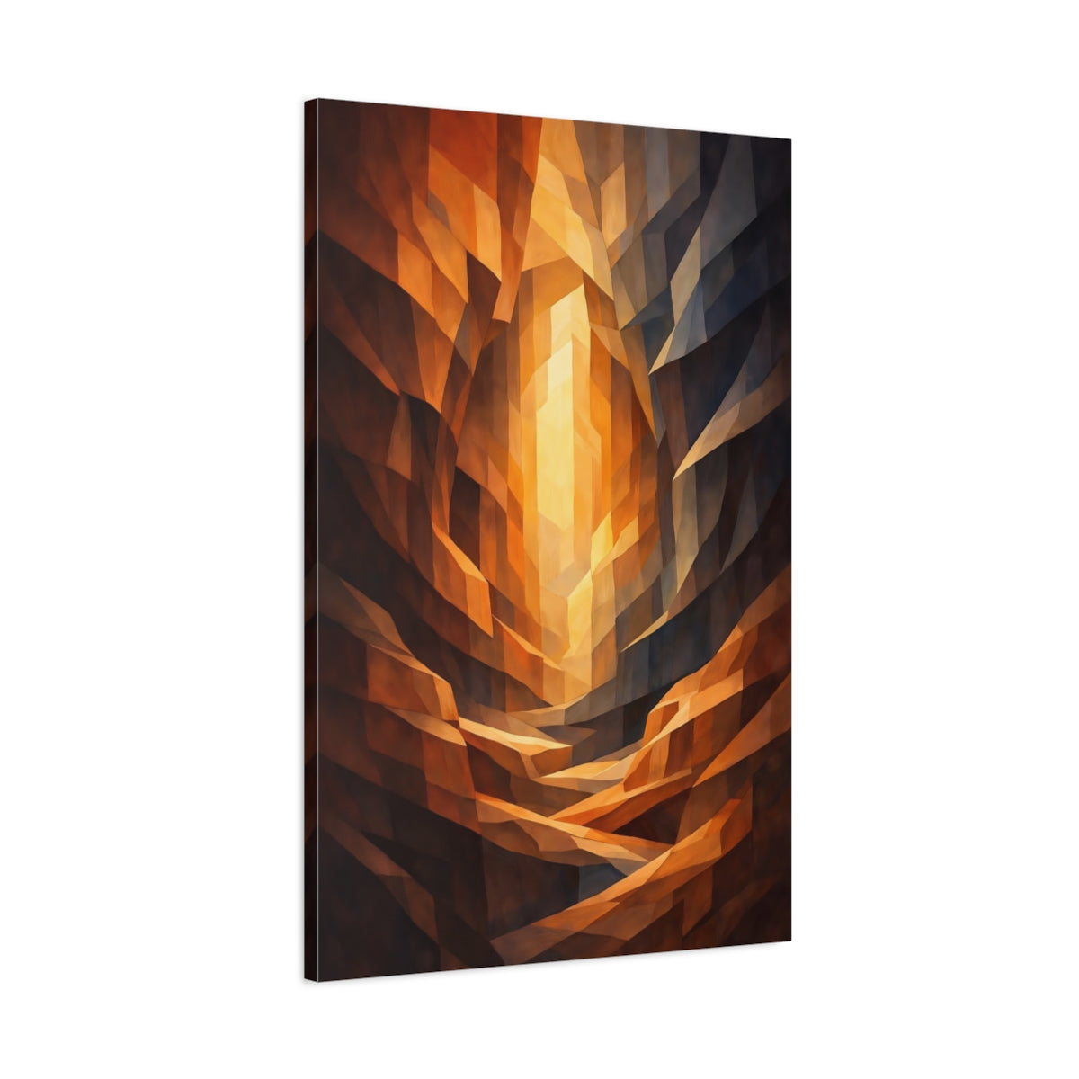 Abstract Canyon Orange Brown - Canvas Wall Art Print