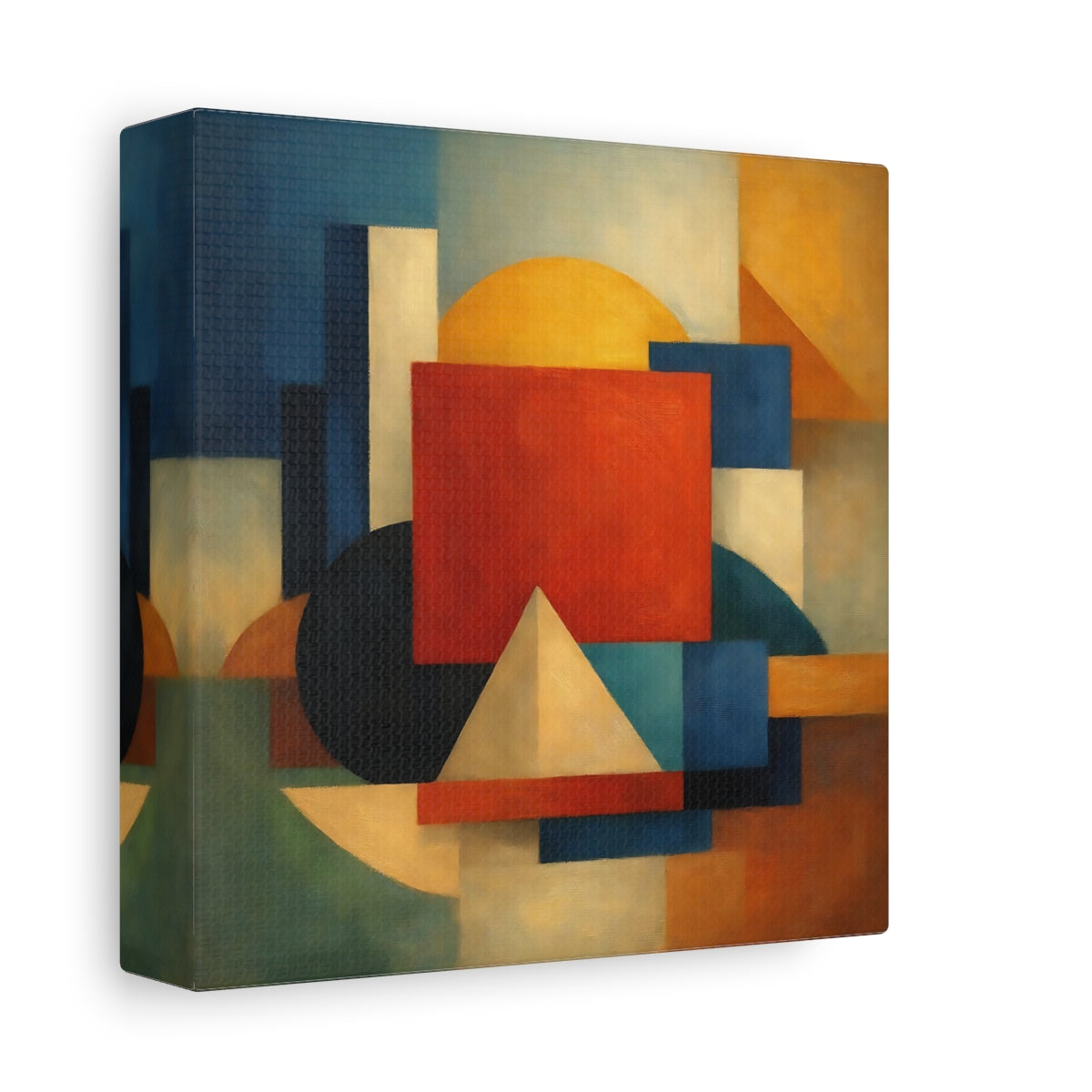 Side Mockup 1. Abstract Geometric Shapes Geometric Blocks shown as stretched canvas wall art