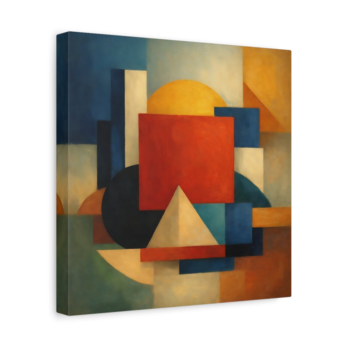 Side Mockup 8. Abstract Geometric Shapes Geometric Blocks shown as stretched canvas wall art