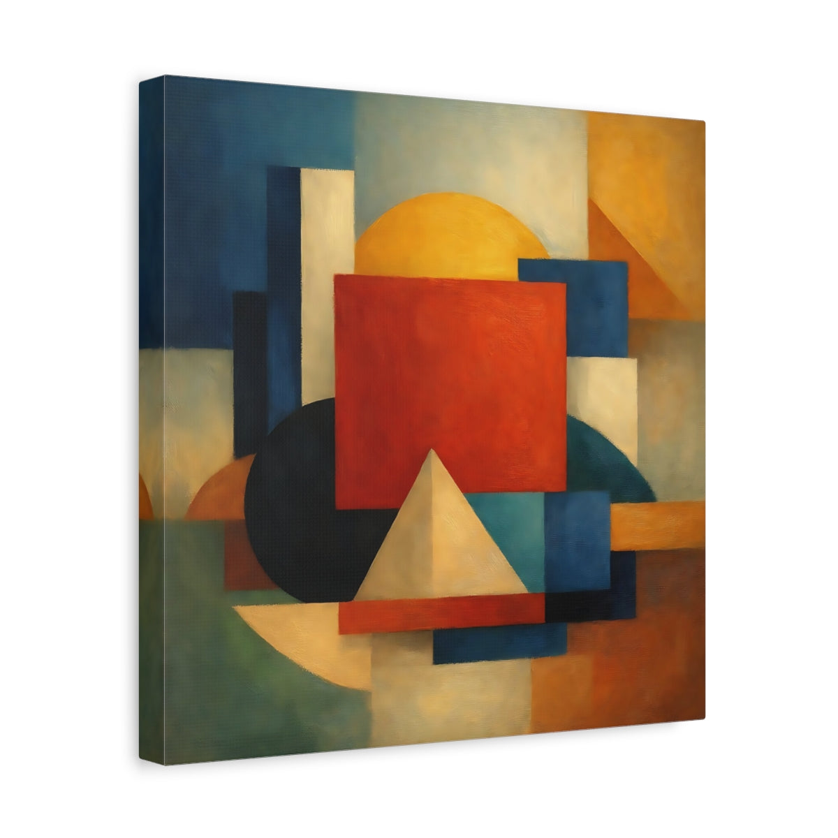 Side Mockup 7. Abstract Geometric Shapes Geometric Blocks shown as stretched canvas wall art