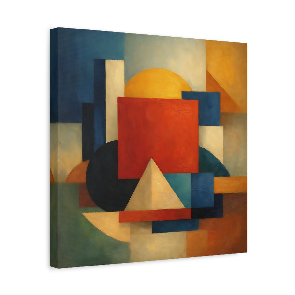 Side Mockup 6. Abstract Geometric Shapes Geometric Blocks shown as stretched canvas wall art