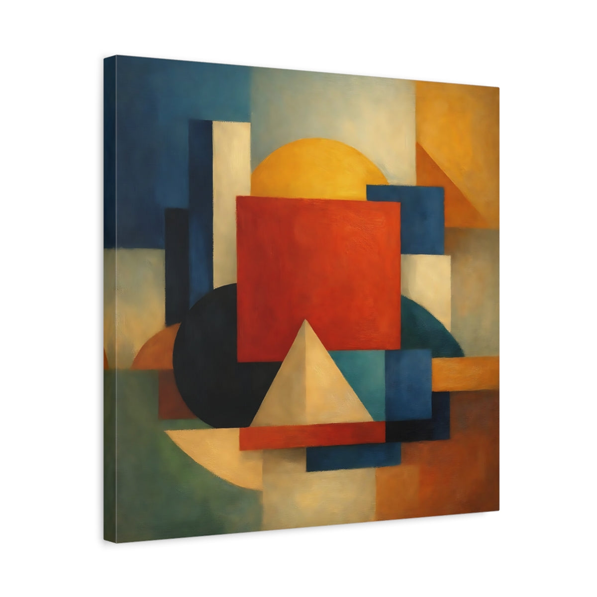 Side Mockup 5. Abstract Geometric Shapes Geometric Blocks shown as stretched canvas wall art