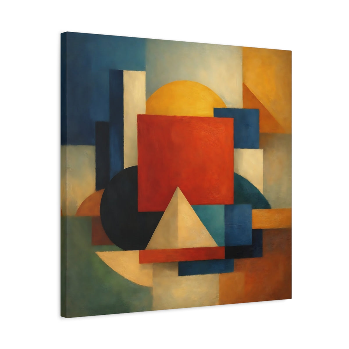 Side Mockup 4. Abstract Geometric Shapes Geometric Blocks shown as stretched canvas wall art