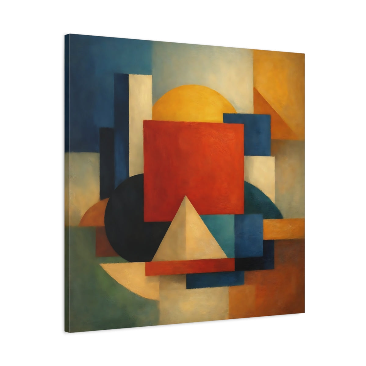 Side Mockup 3. Abstract Geometric Shapes Geometric Blocks shown as stretched canvas wall art