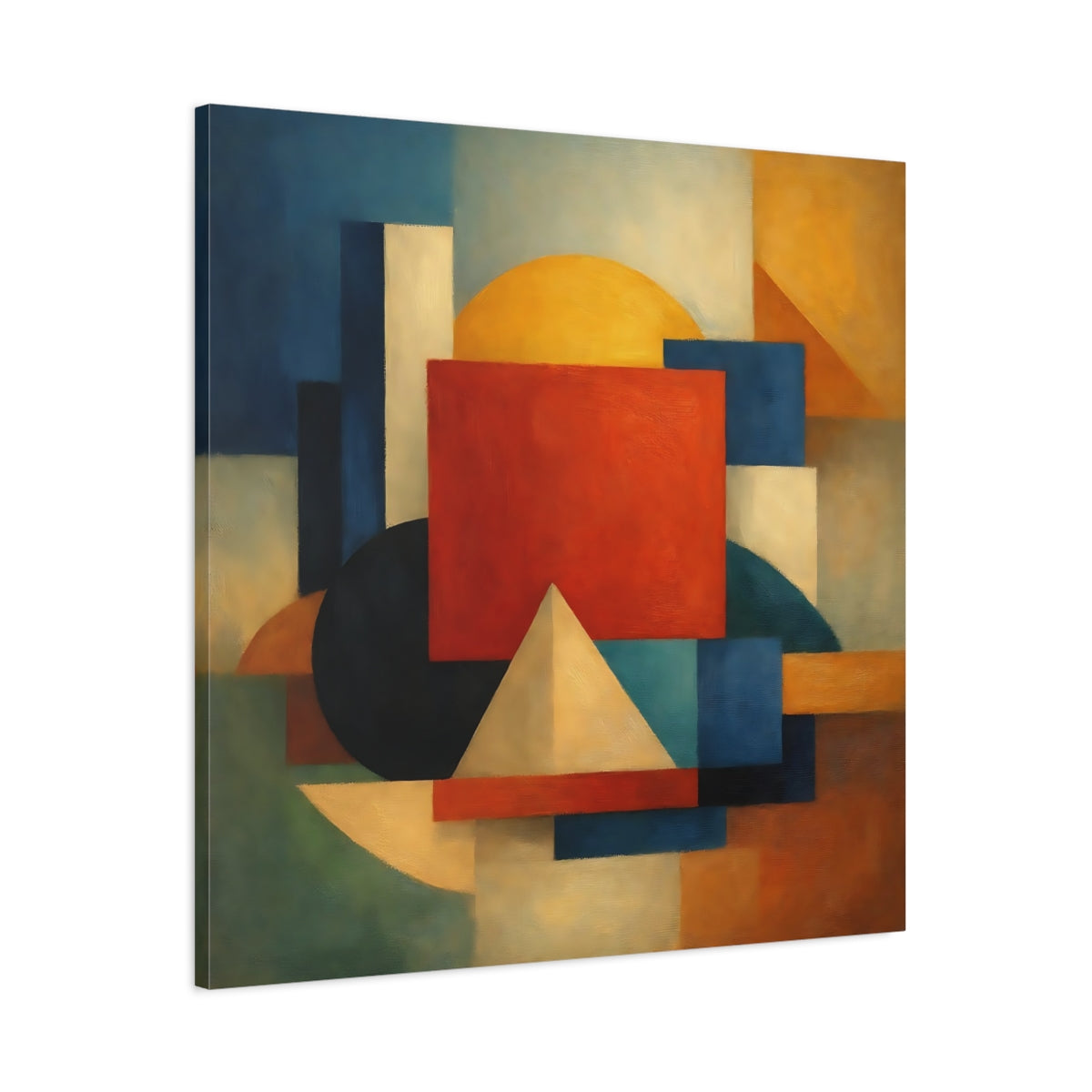 Side Mockup 2. Abstract Geometric Shapes Geometric Blocks shown as stretched canvas wall art