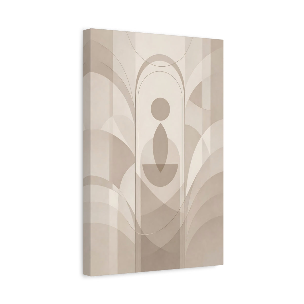 Abstract Geometric Figure Brown And Beige - Canvas Wall Art Print