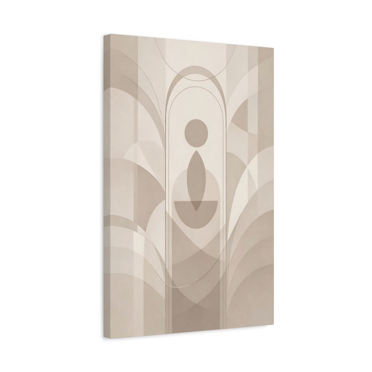 Abstract Geometric Figure Brown And Beige - Canvas Wall Art Print