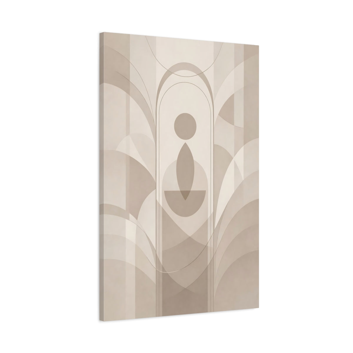 Abstract Geometric Figure Brown And Beige - Canvas Wall Art Print