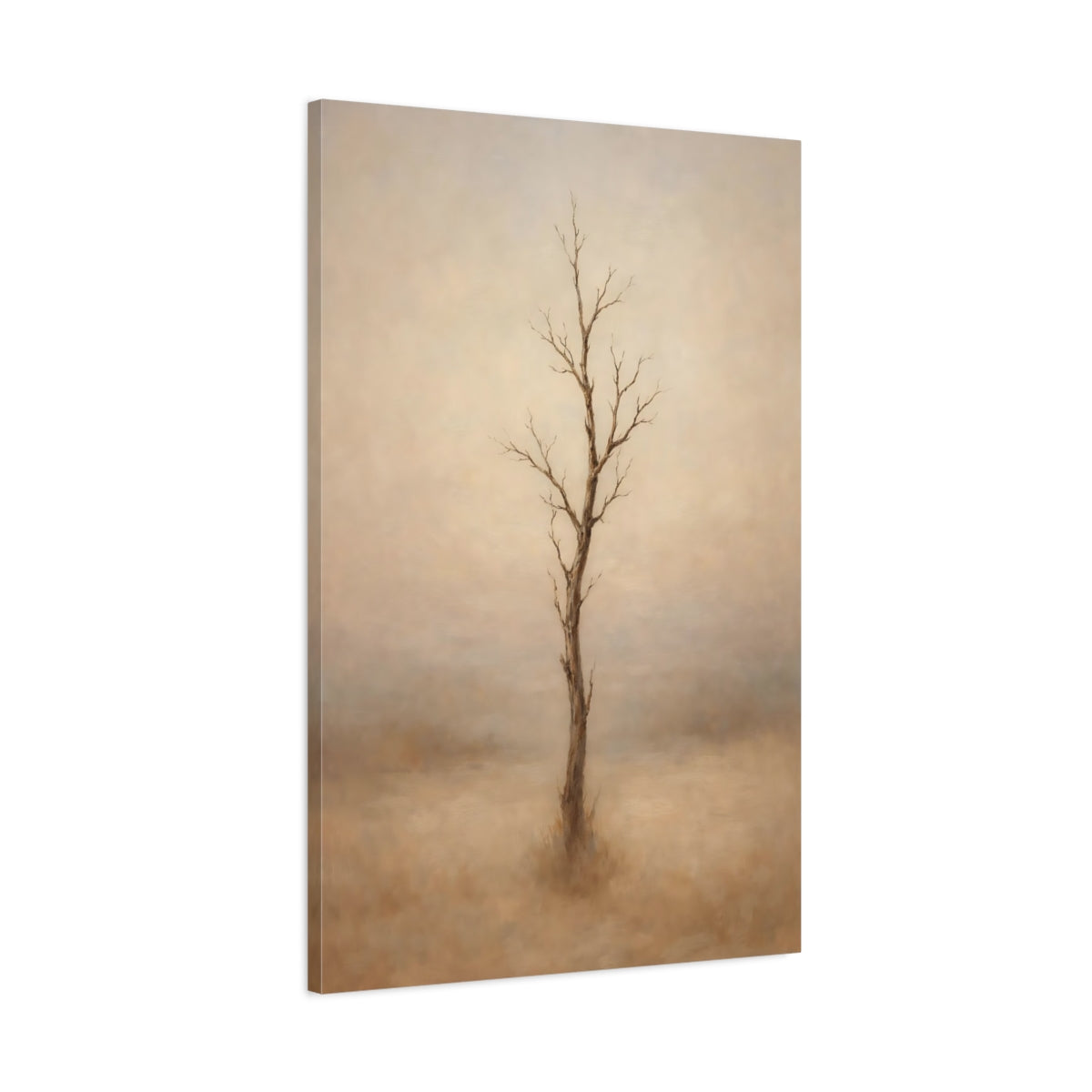 Side Mockup 1. Nature Bare Tree Minimalist Bare Tree shown as stretched canvas wall art