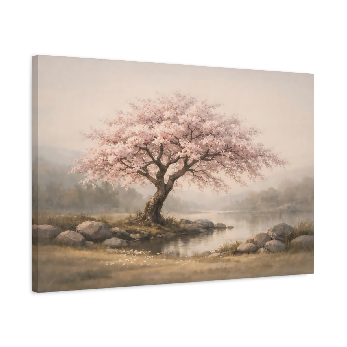 Nature Cherry Blossom Tree Pink - Canvas Wall Art Print