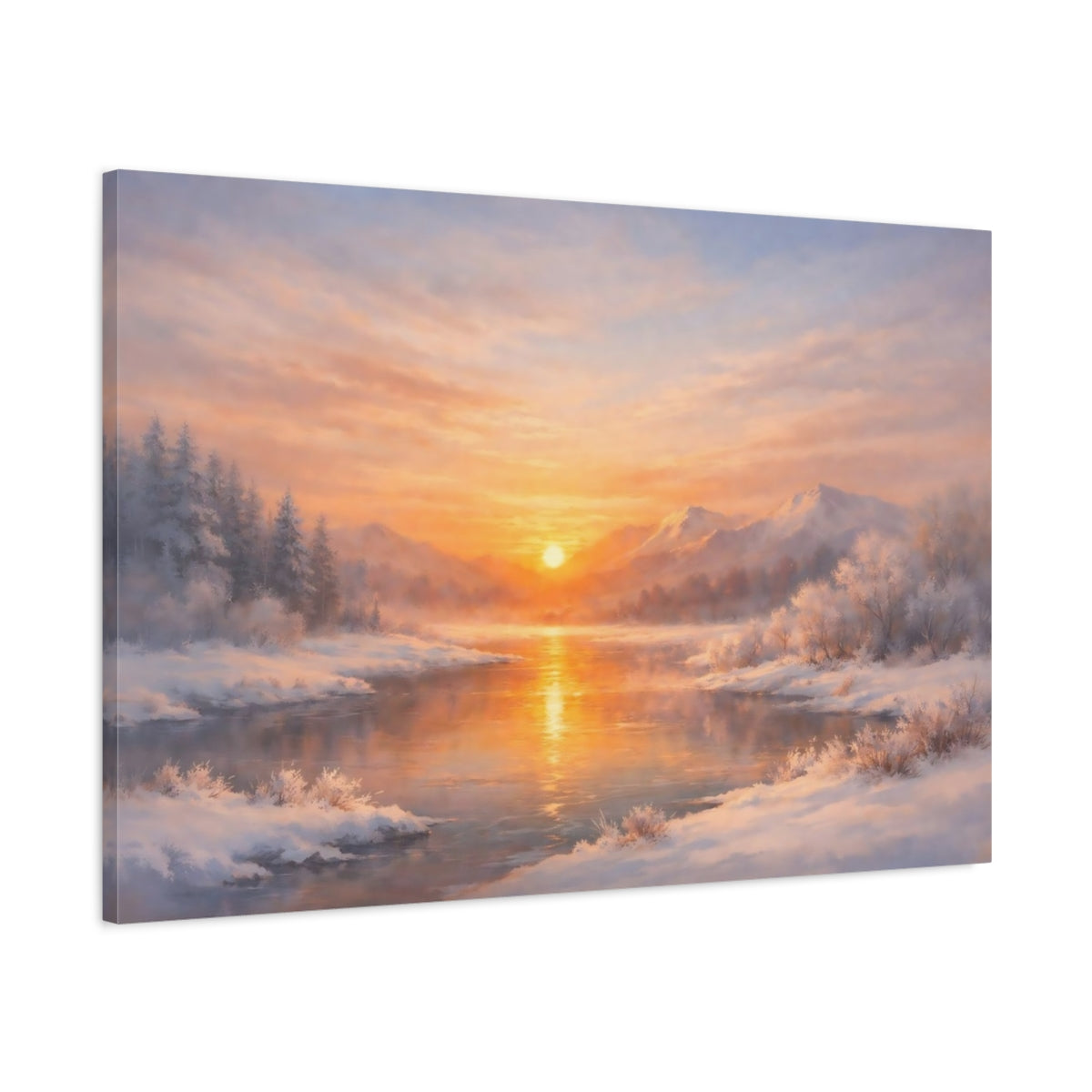 Nature Winter Landscape Golden - Canvas Wall Art Print