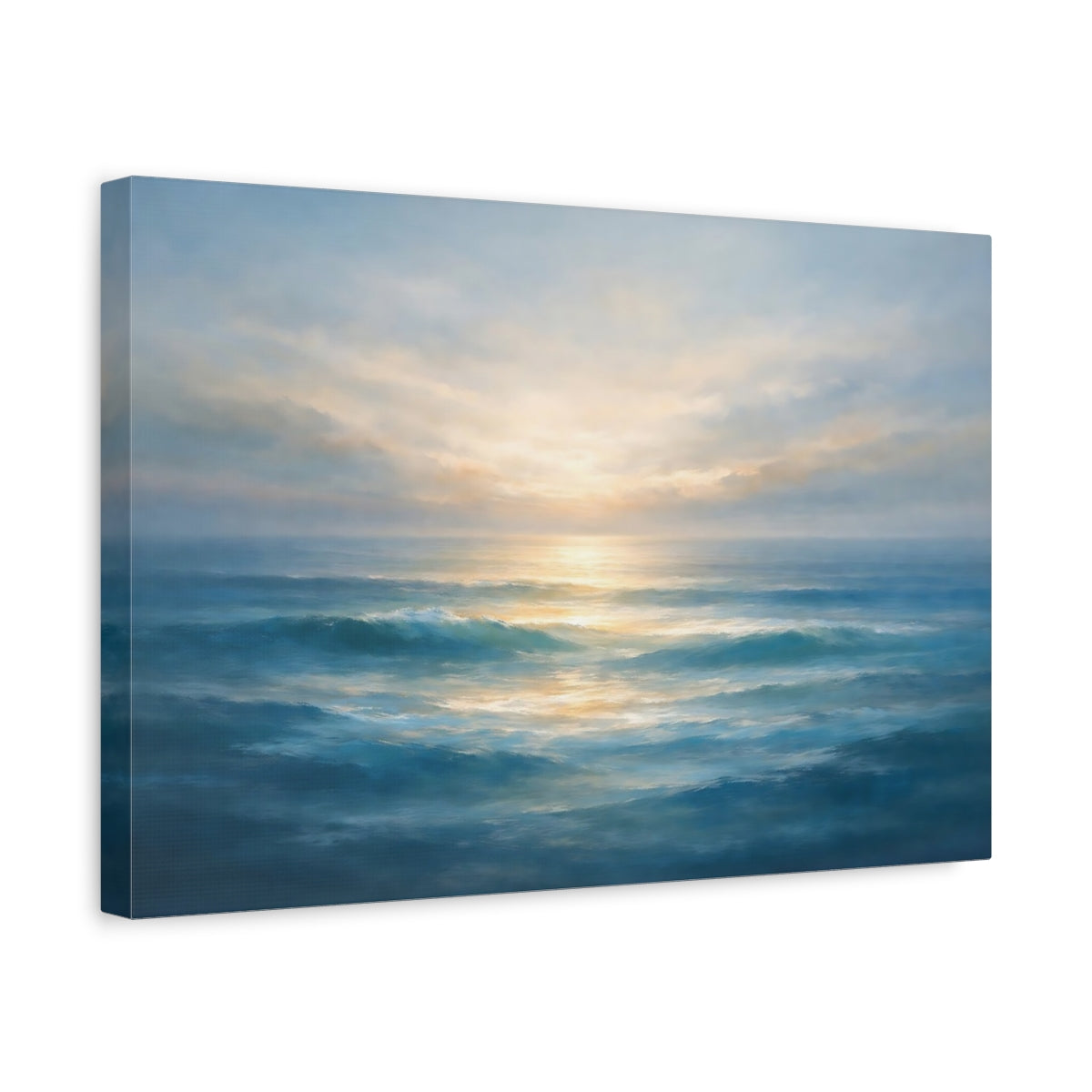Seascape Layered Abstract Ocean Waves Nature - Canvas Wall Art Print