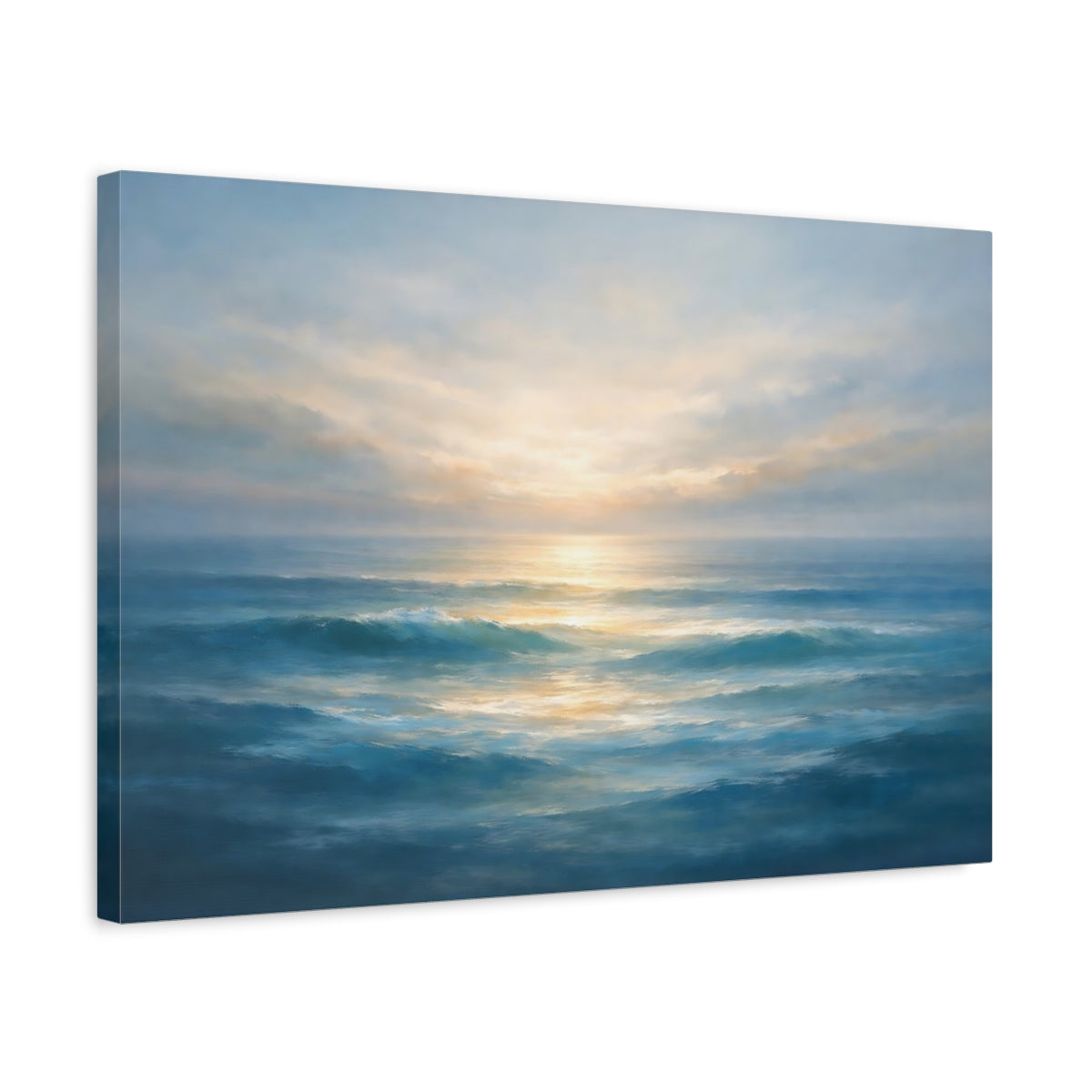 Seascape Layered Abstract Ocean Waves Nature - Canvas Wall Art Print
