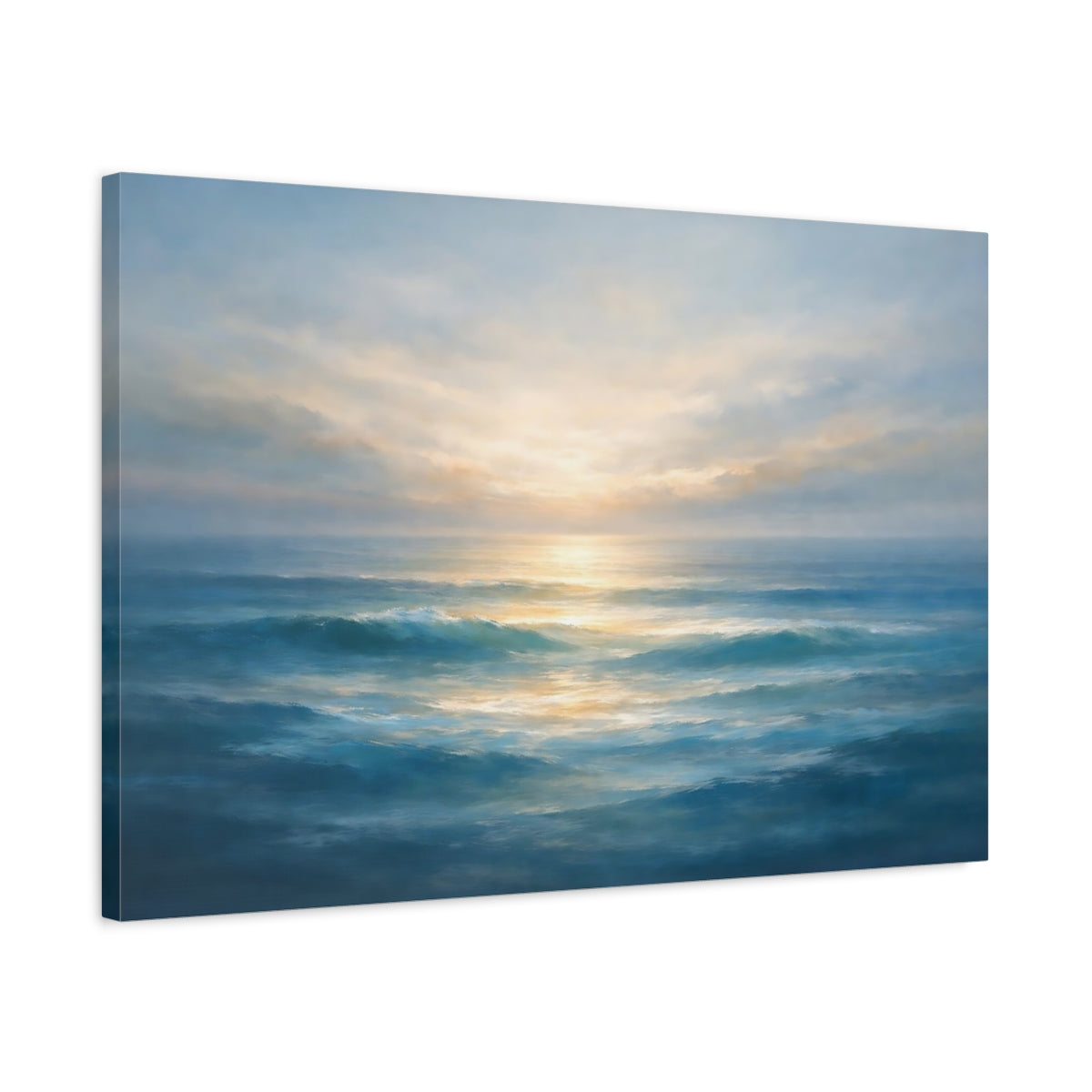 Seascape Layered Abstract Ocean Waves Nature - Canvas Wall Art Print