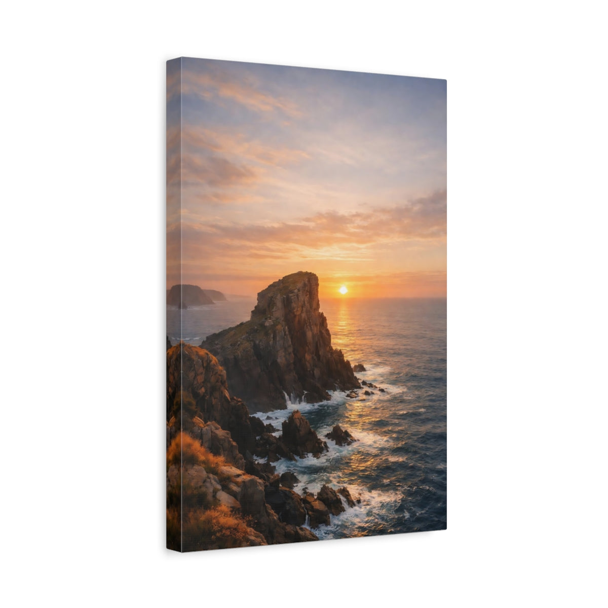 Nature Sea Cliff Coastal Sunset - Canvas Wall Art Print
