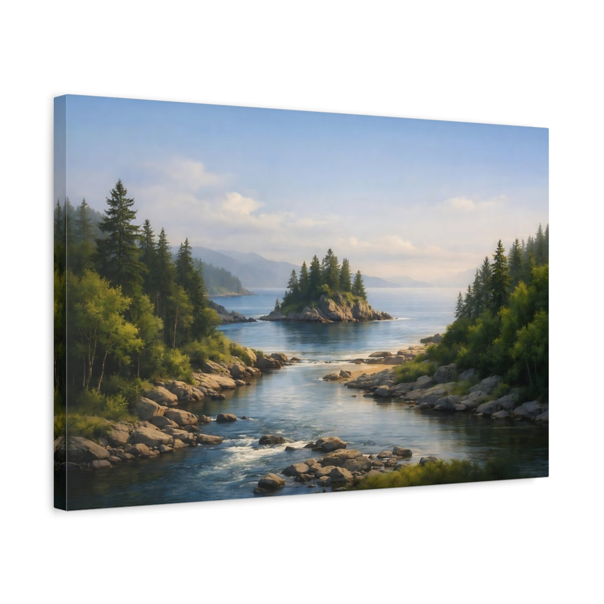 Seascape River Forest Coastal Landscape Nature - Canvas Wall Art Print
